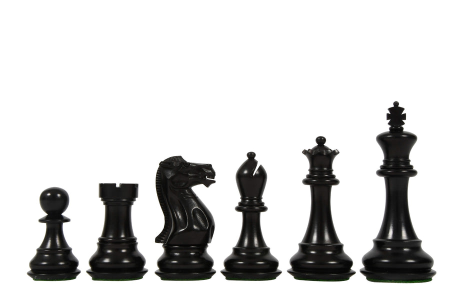Desert Gold Staunton Chess Pieces in Ebonized & Natural Boxwood 4.0" - king