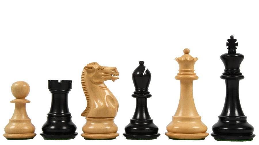 Desert Gold Series Chess Pieces in Ebonized / Boxwood - 4.0" King with Box