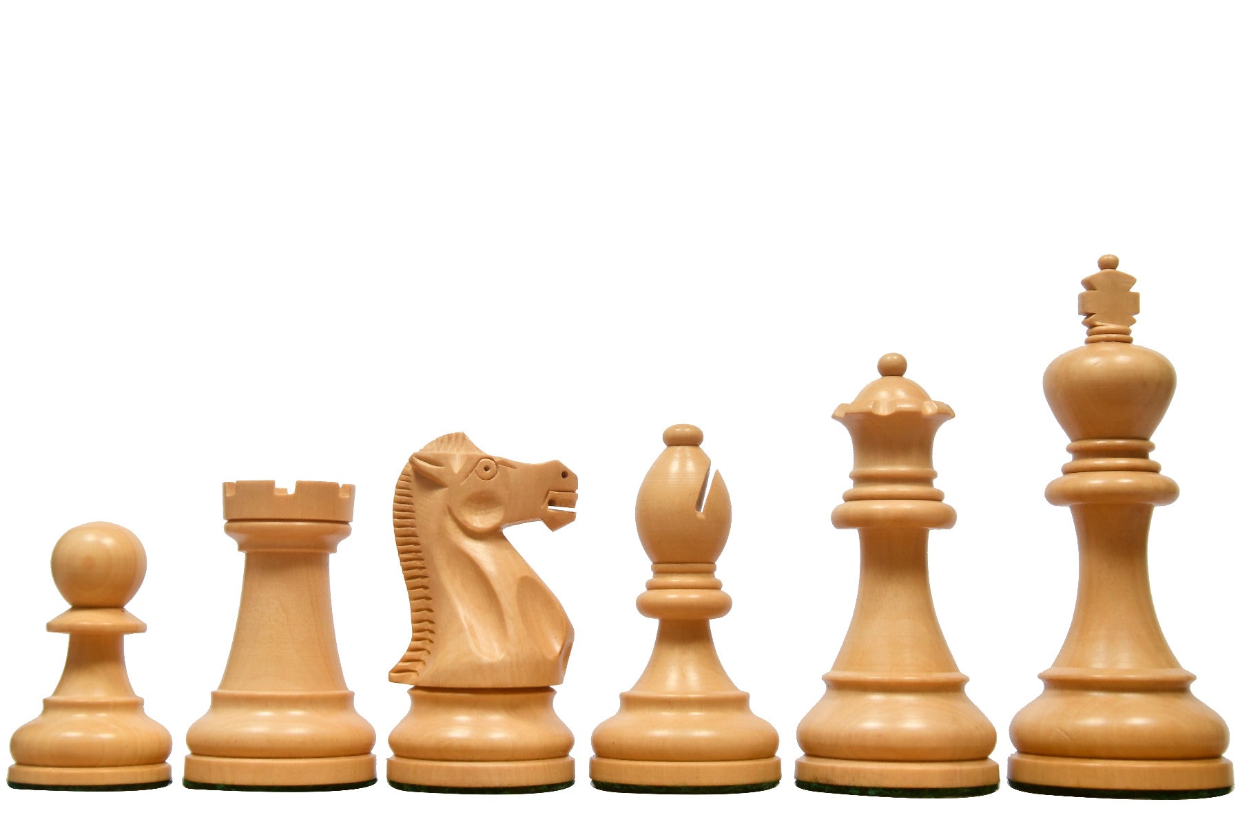 The American Staunton Series Weighted Tournament Chess Pieces in Ebonized Boxwood& Boxwood - 4.1" King