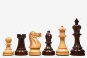 The American Staunton Series Weighted Tournament Chess Pieces in Rosewood & Box Wood - 4.1" King By Chessbazaar