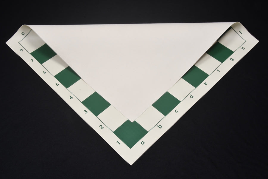 Basic Tournament Vinyl Roll-Up Chess Board Green & White 20" 55mm