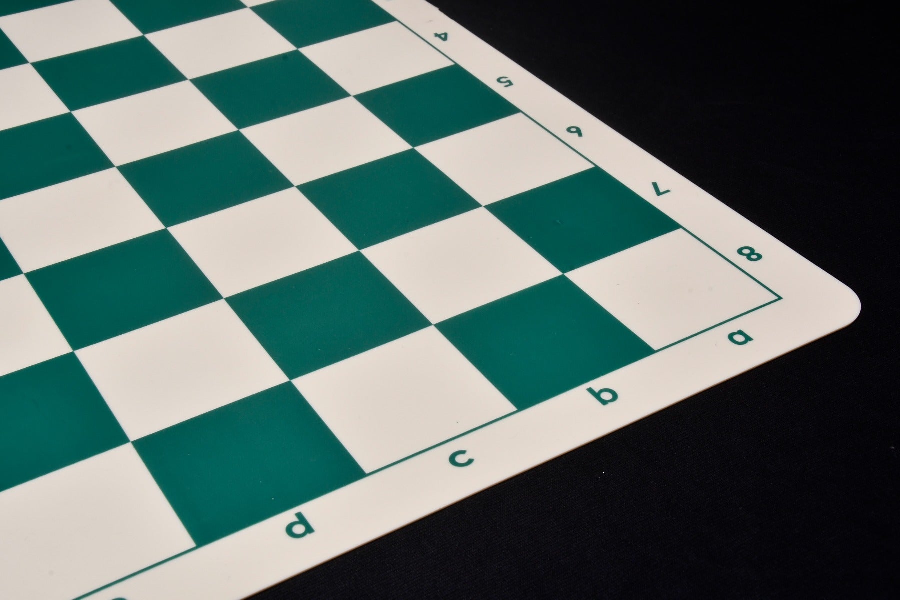 Silicone Unique Flexible Roll-up Chess Board with Algebraic Notation in Dark Green & Off-White Color 20" - 55 mm