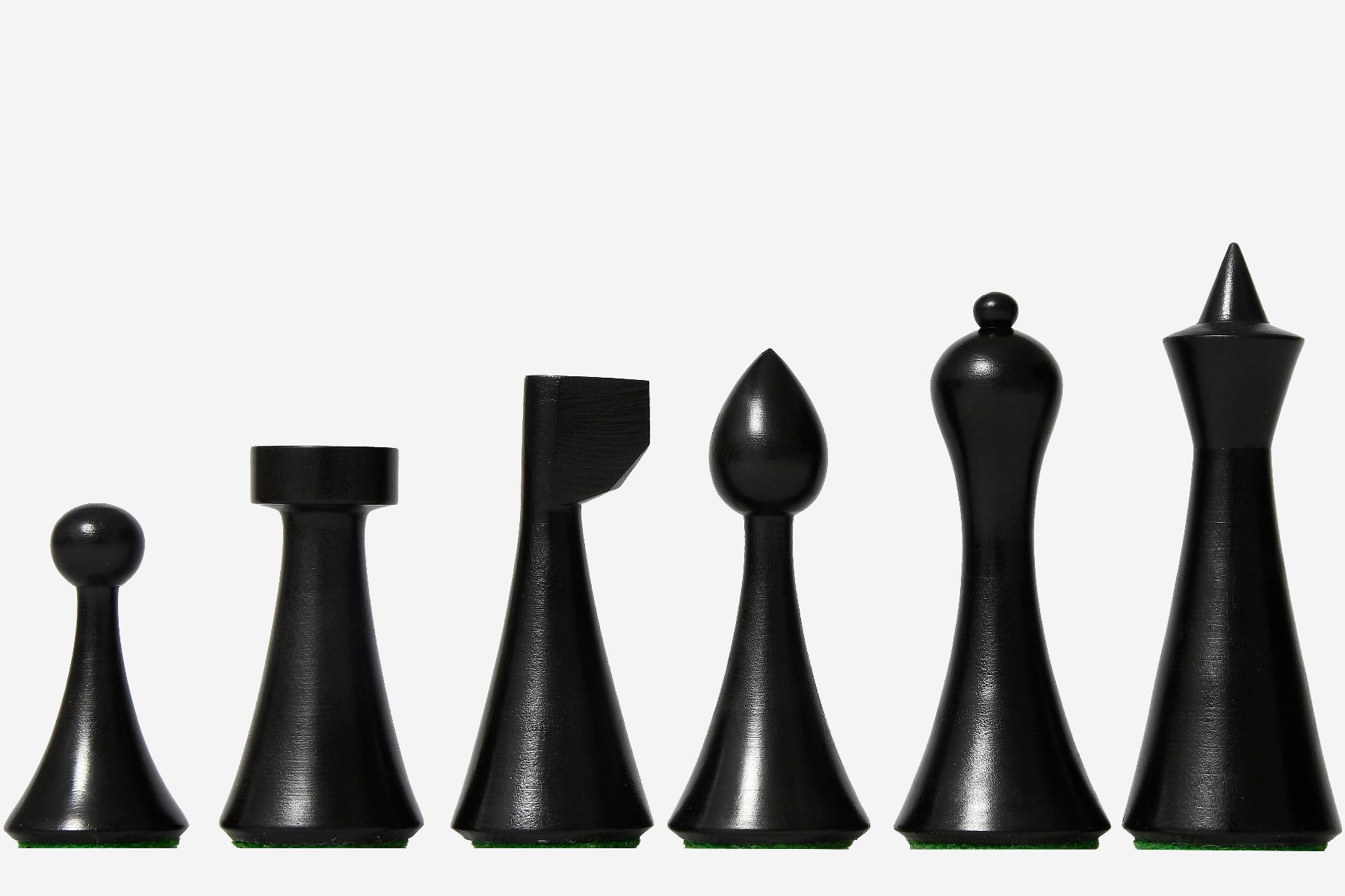Minimalist Hermann Ohme Chess Pieces in Dyed Boxwood 3.75" King