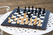 Arabian Knight Series Chess Pieces in Ebony / Boxwood & Maple Board