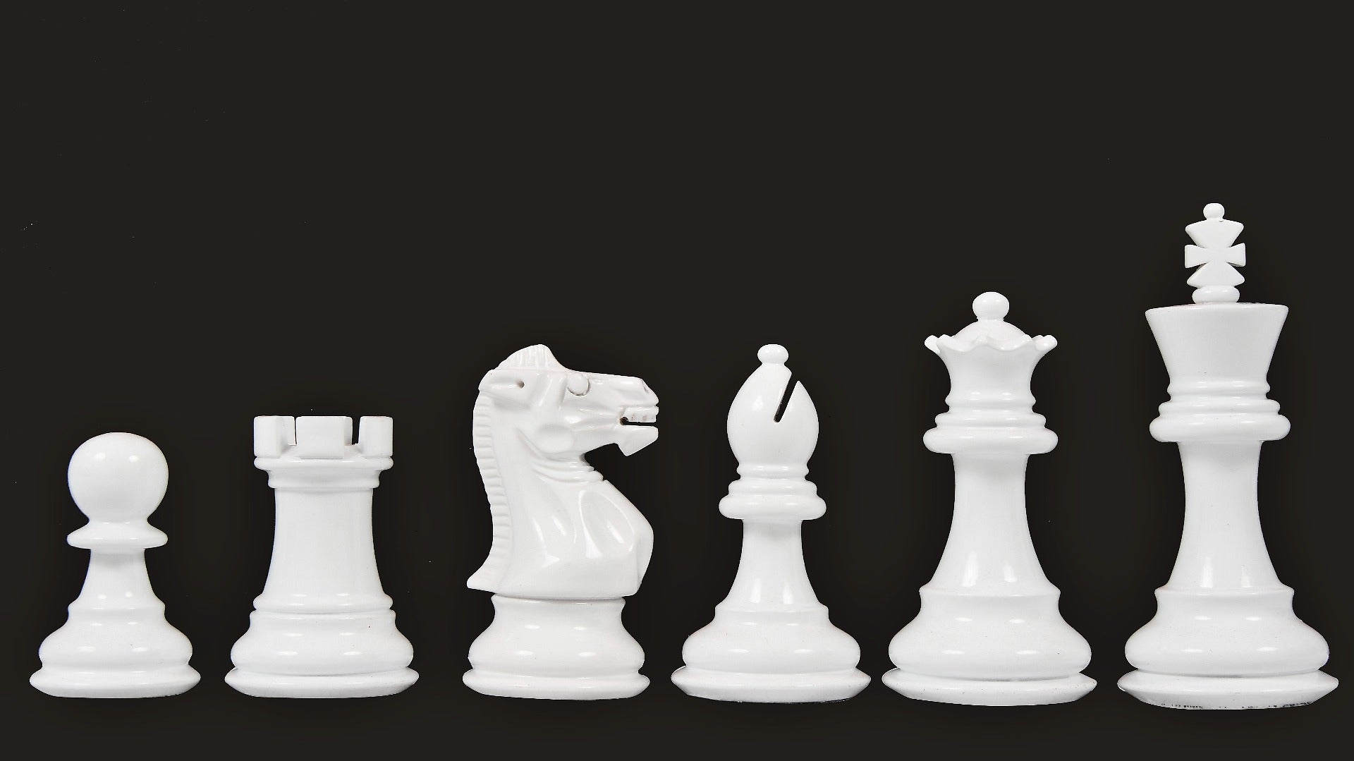 Staunton Chess Pieces Red & White Painted Wood 3.0" - Slightly Imperfect | CHESSBAZAAR