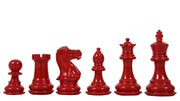 Chess Pieces Red & White Painted Wood 3.0" - Slightly Imperfect | CHESSBAZAAR