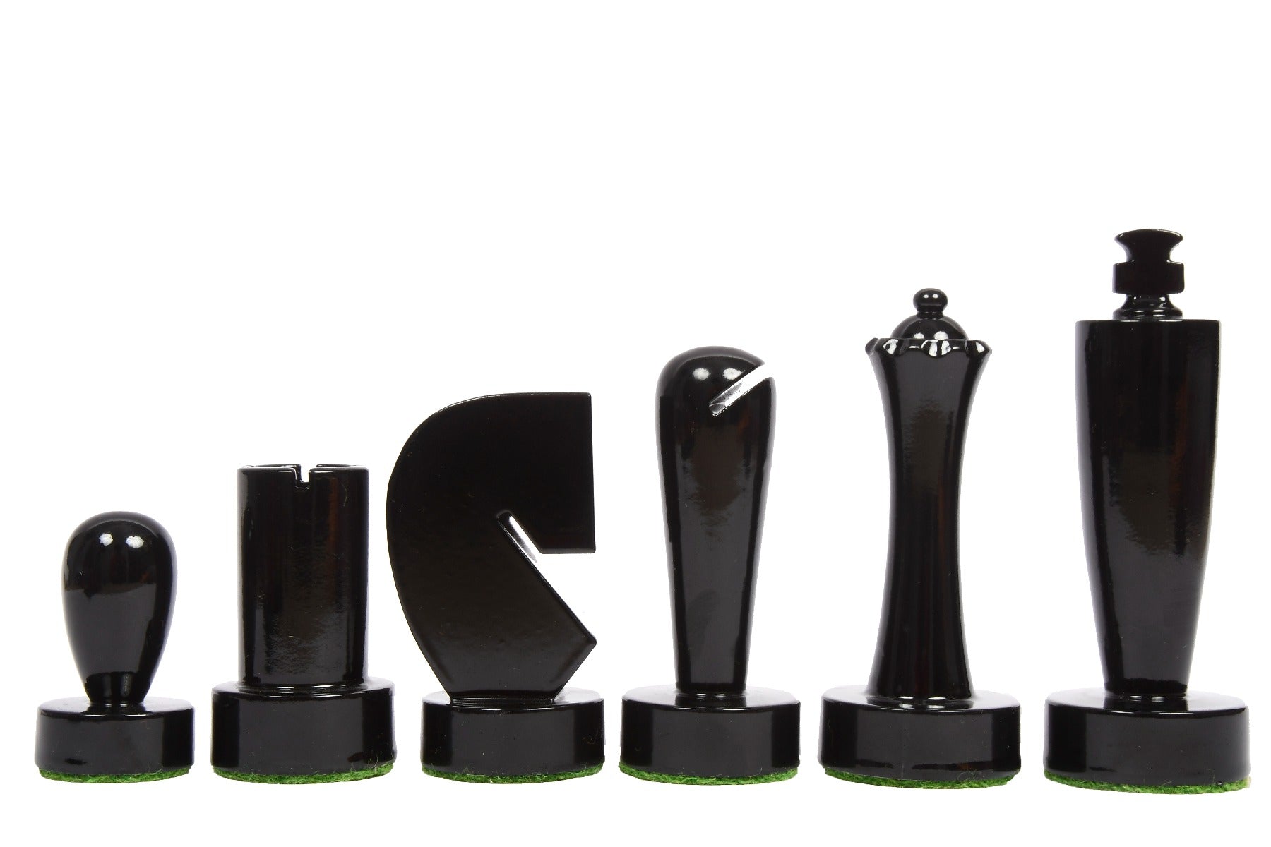 Berliner Series Modern Minimalist Chess Pieces in Black and White Painted Box Wood - 3.7" King