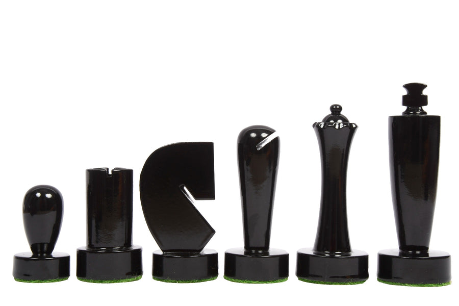 Berliner Minimalist Chess Pieces Black & White Painted Wood 3.7"- King