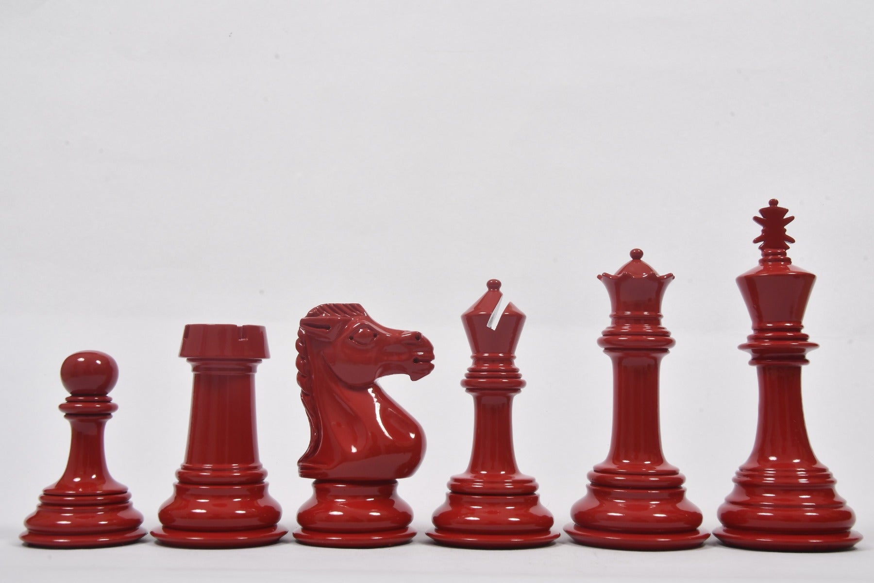 Slightly Imperfect Chess Pieces in Black Painted & Red Painted Boxwood- 4.5" King