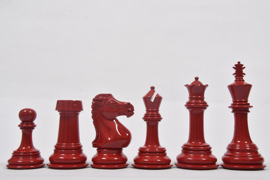 Slightly Imperfect Chess Pieces in Black Painted & Red Painted Boxwood- 4.5" King