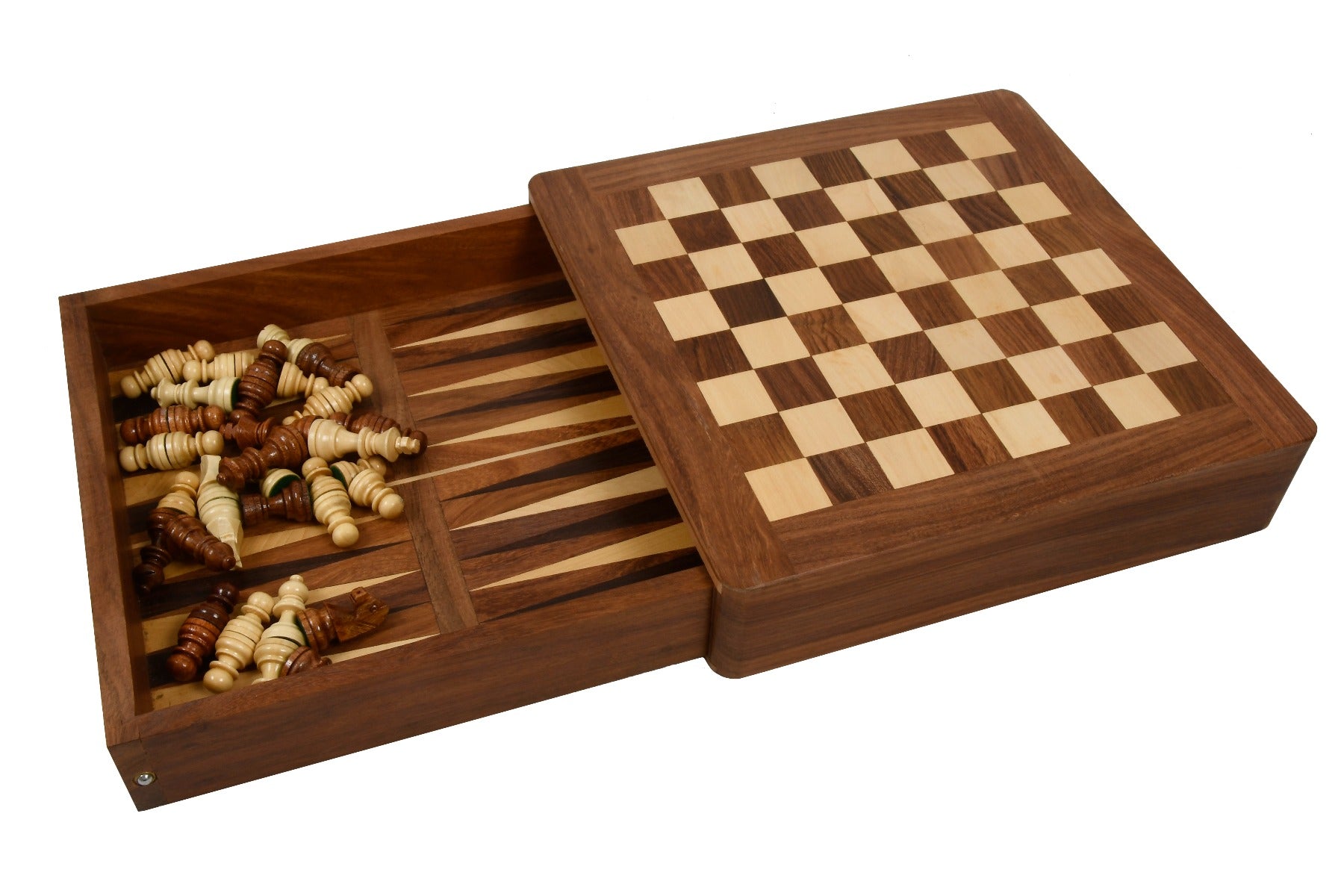 Travel-Friendly Magnetic Chess Set Sheesham & Boxwood - Slightly Imperfect | CHESSBAZAAR