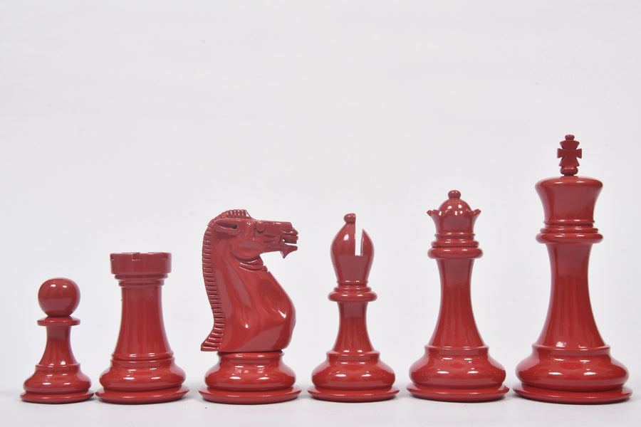 Chess Pieces in Black & Red Painted Wood (4.2" King) - Slightly Imperfect Series | Chessbazaar