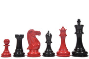 Chess Pieces in Black & Red Painted Wood (4.2" King) - Slightly Imperfect Series | Chessbazaar