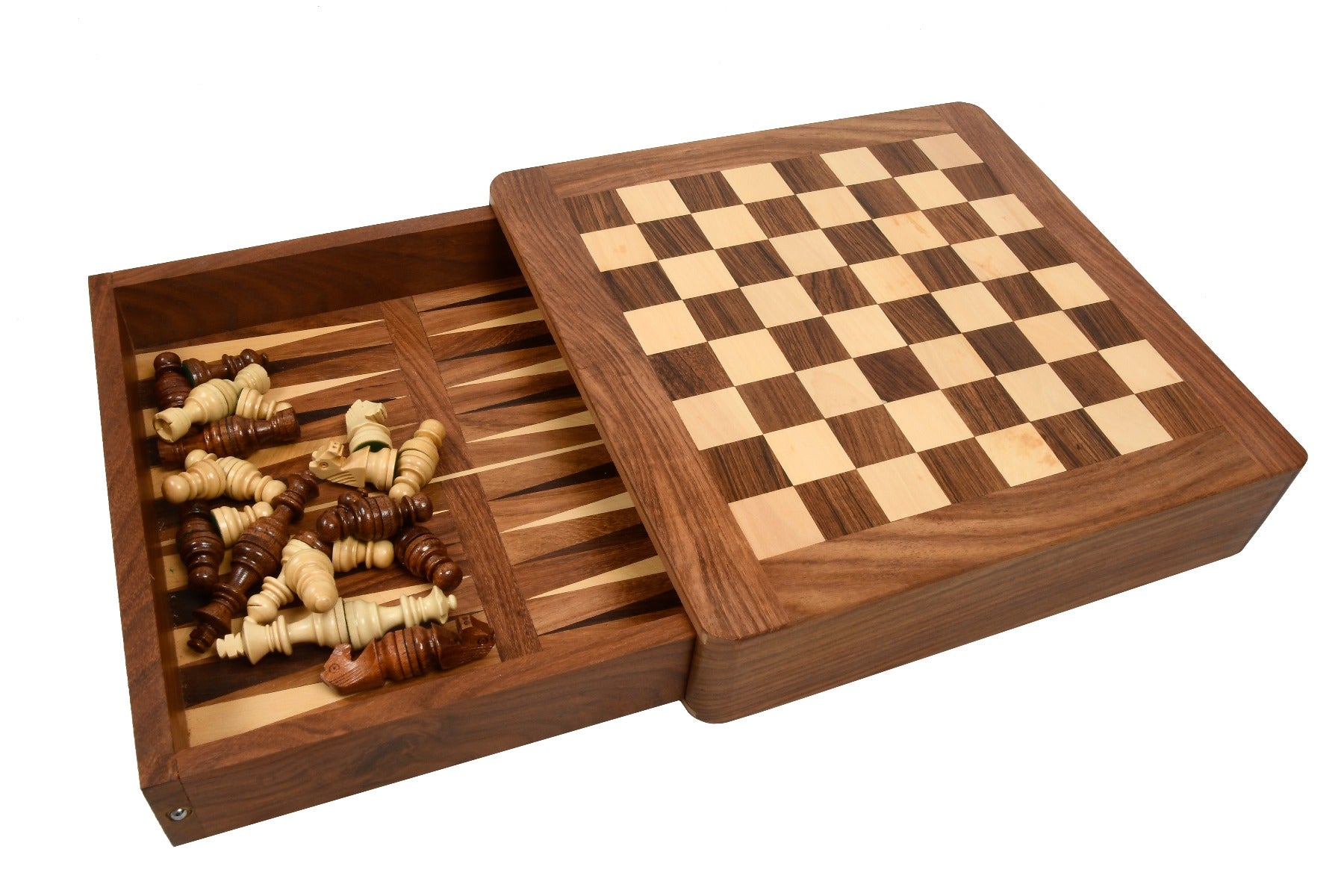 Travel Magnetic Chess Set in Sheesham & Boxwood - Slightly Imperfect | CHESSBAZAAR