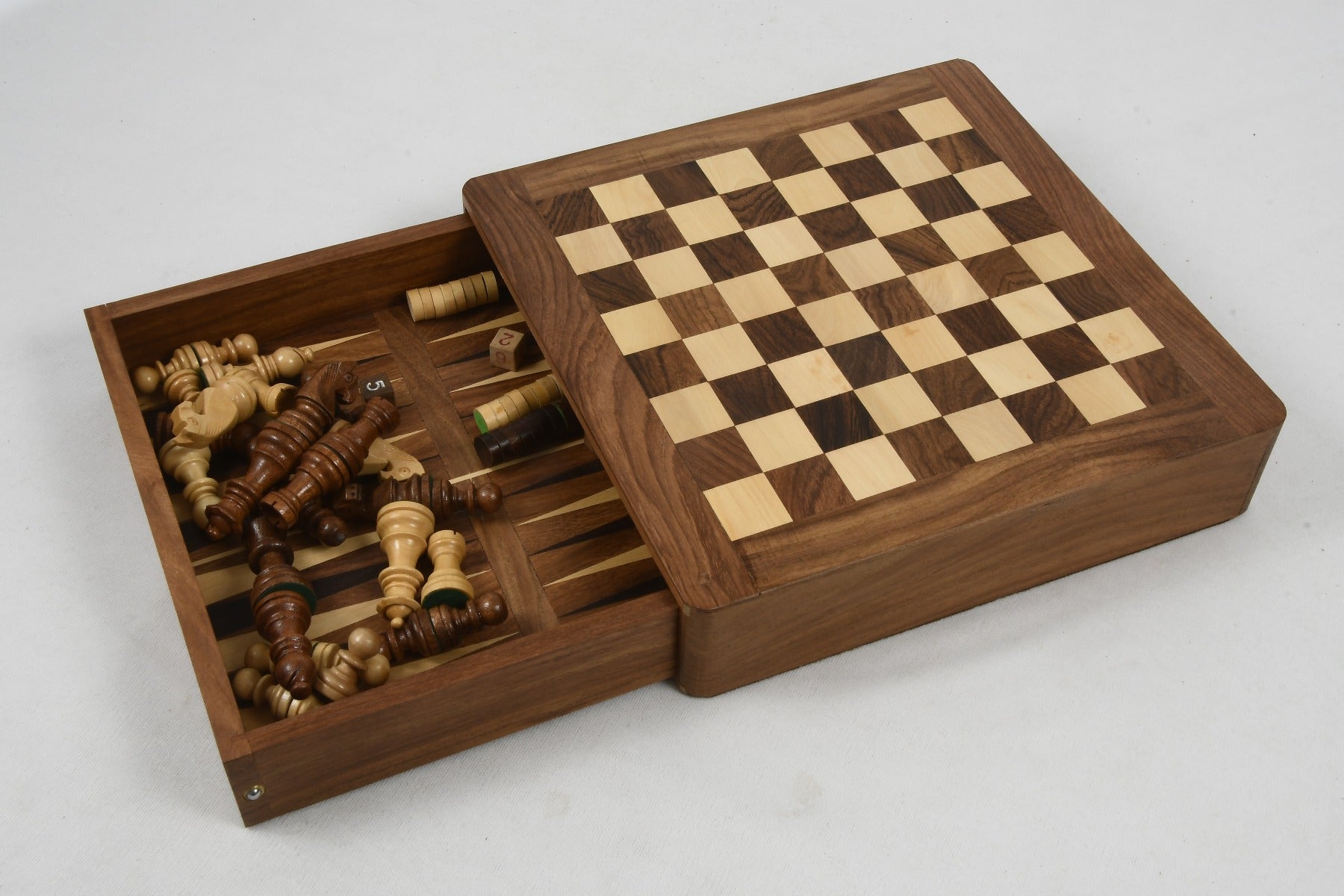 Affordable Magnetic Chess Set Sheesham & Boxwood Dice - Slightly Imperfect | CHESSBAZAAR