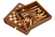 Magnetic Travel Chess Set – Sheesham & Boxwood with Dice & Stones | Slightly Imperfect but Quality