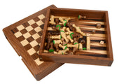 Travel Magnetic Chess Set Sheesham & Boxwood Board Dice - Slightly Imperfect | CHESSBAZAAR