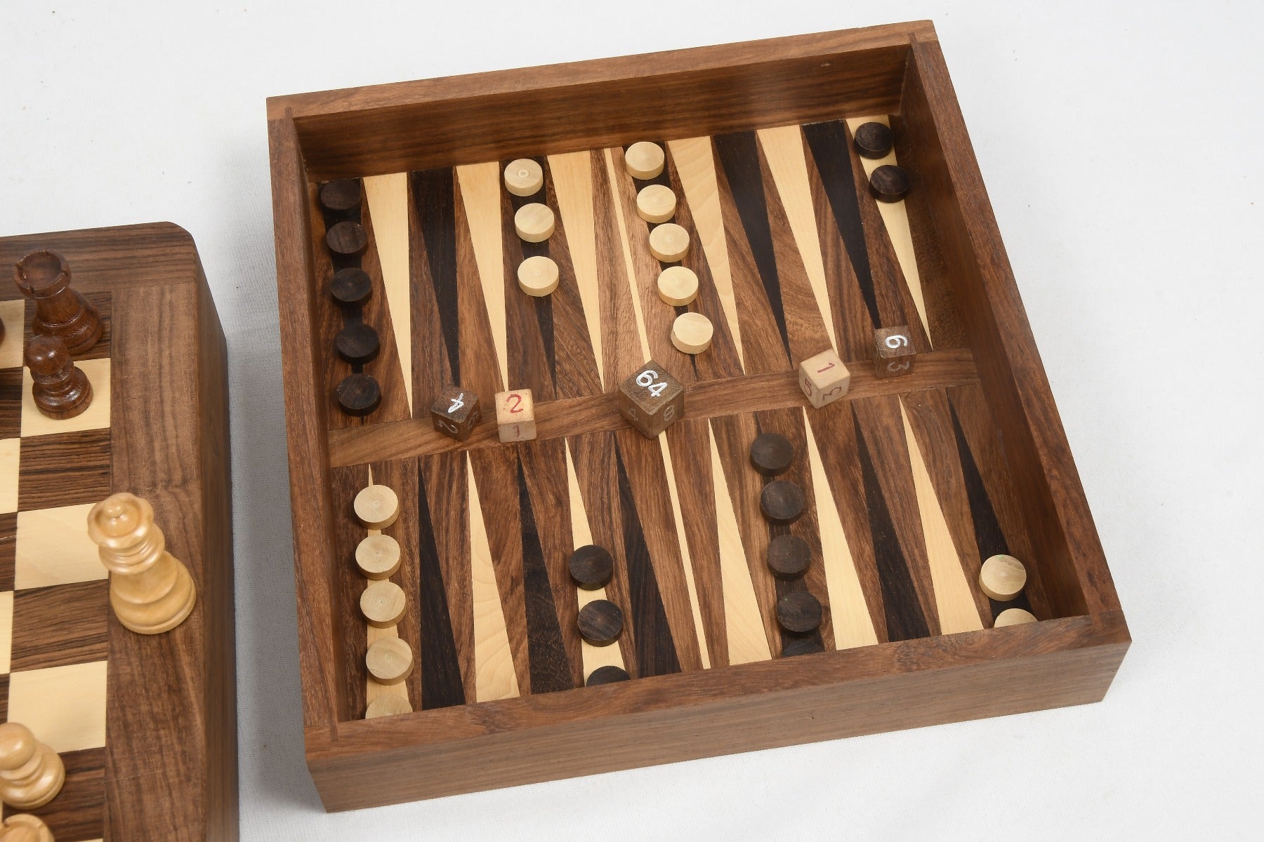 Travel Magnetic Chess Set Sheesham & Boxwood Dice Stones - Slightly Imperfect | CHESSBAZAAR