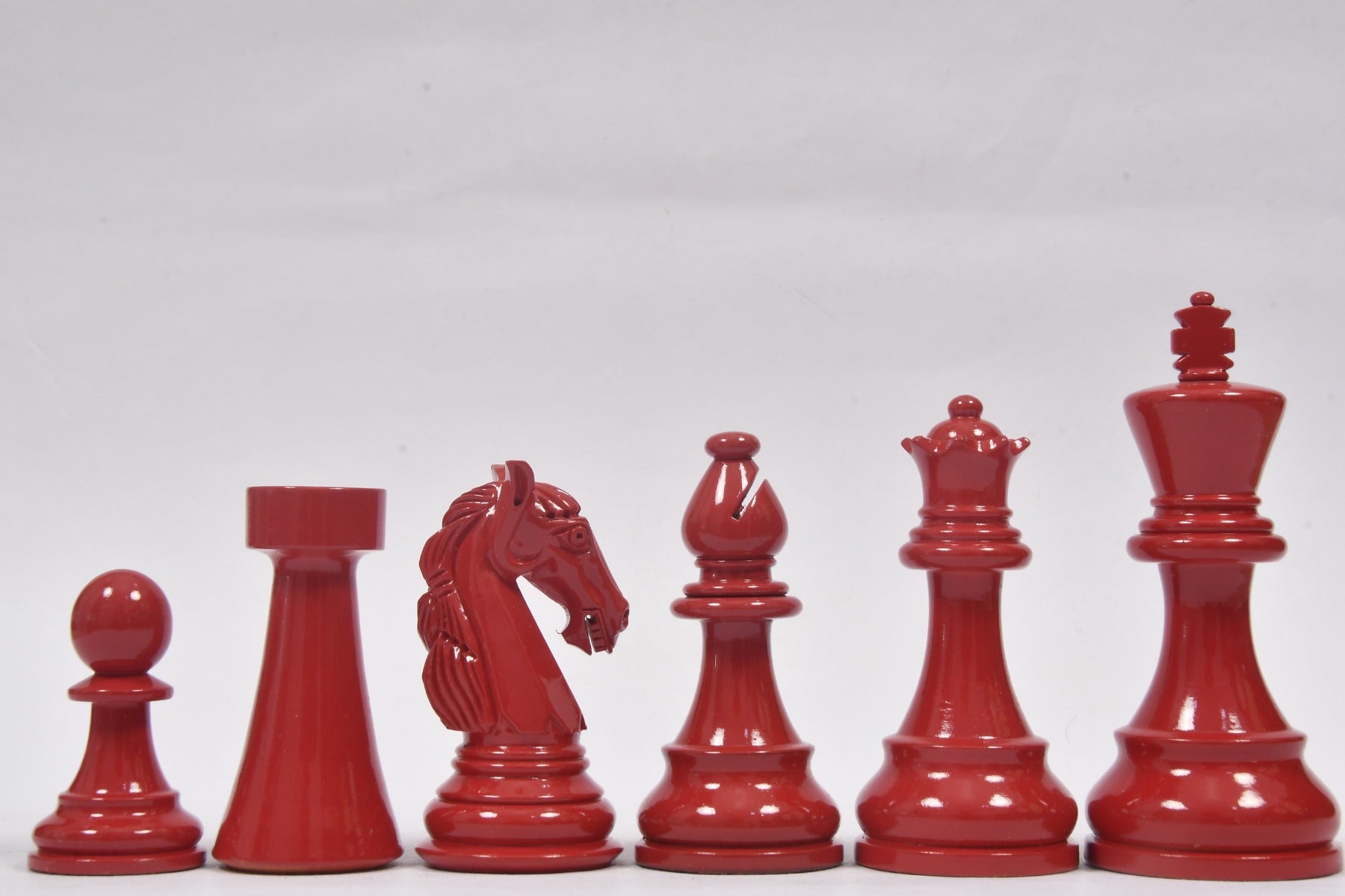 Chess Pieces Red & Black Painted Wood 3.7" King - Slightly Imperfect | CHESSBAZAAR