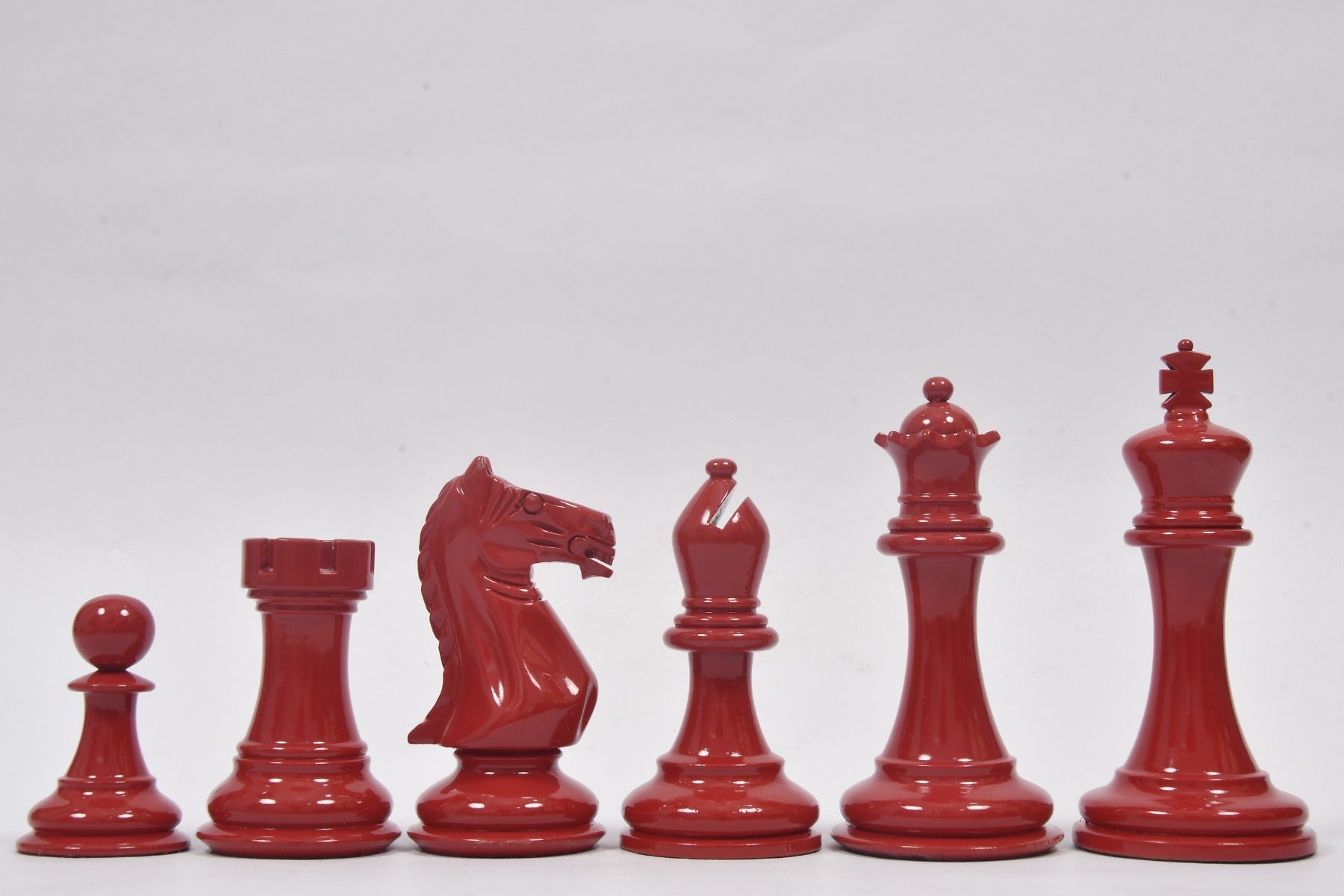 Chess Pieces Red & Black Painted Wood 3.8" King - Slightly Imperfect | CHESSBAZAAR