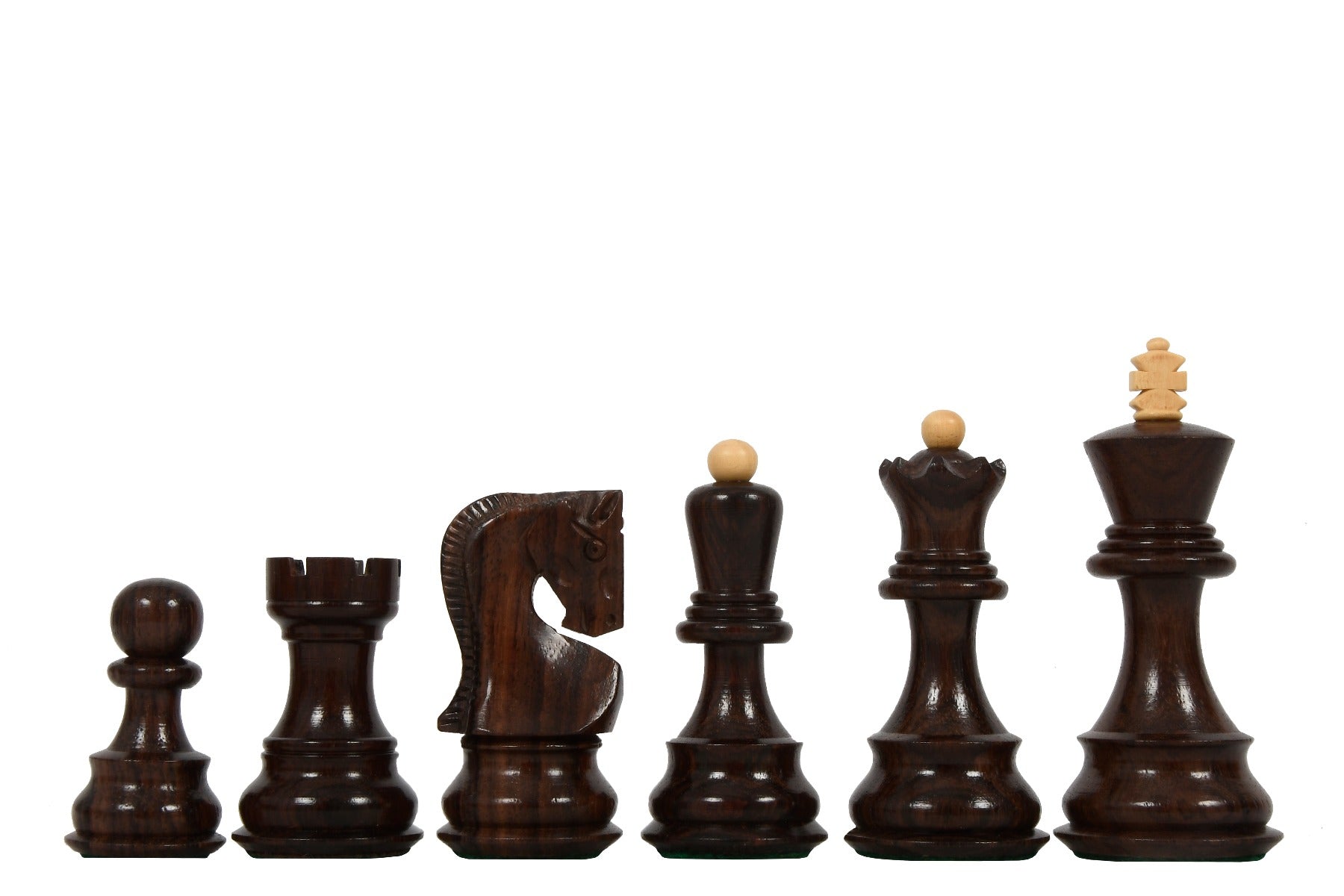 Old 1959 Russian Zagreb Staunton Chess Pieces in Rosewood / Natural Boxwood - 3.8" King