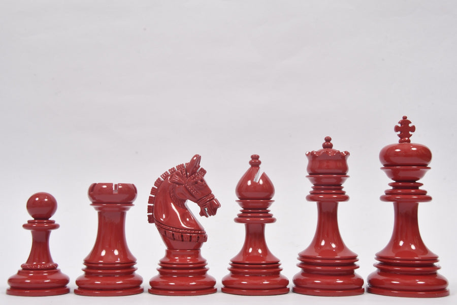 Chess Pieces Red & Black Painted Wood 4.1" King - Slightly Imperfect | CHESSBAZAAR
