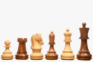 1950 Reproduced Dubrovnik Bobby Fischer Chessmen Version 3.0 in Sheesham/Box Wood - 3.75" King