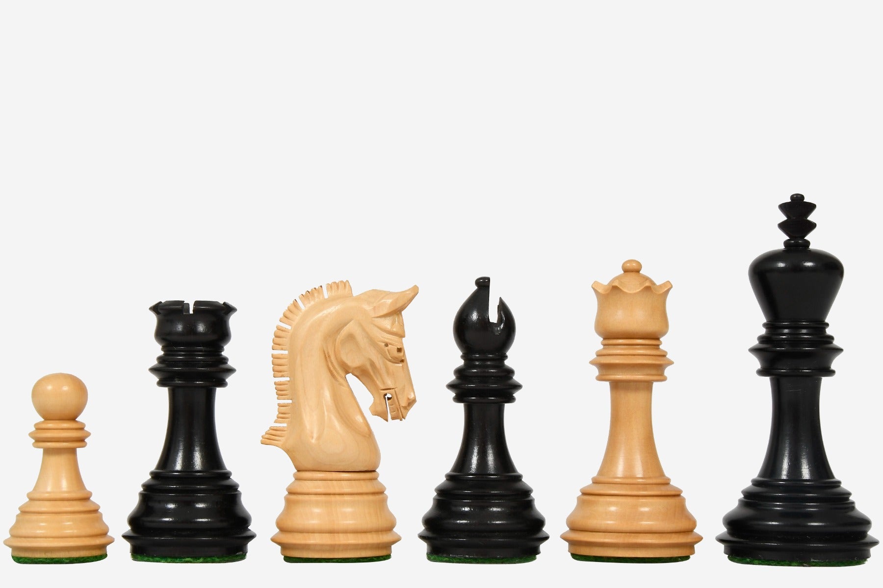 New Imperial Weighted Chess Pieces in Genuine Ebony and Boxwood - 3.75" King with Extra Queens By Chessbazaar