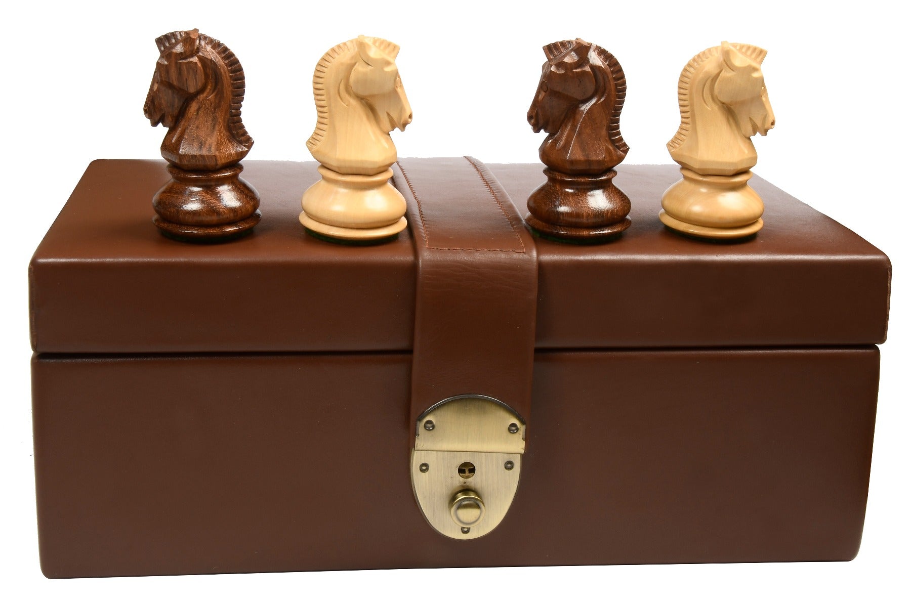 1950 Repro Dubrovnik Bobby Fischer Chessmen V3.0 in Sheesham / Boxwood - 3.7" King with Box