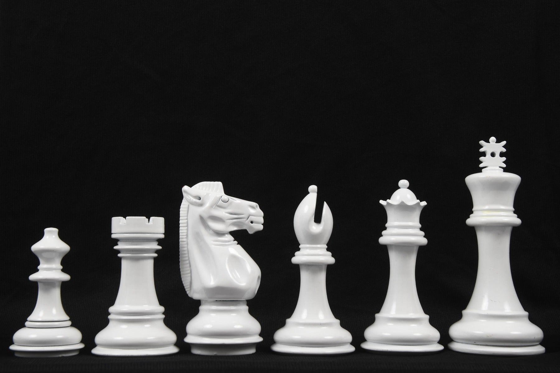 Staunton Chess Pieces Black & Ivory White Painted Wood 4.4" - Slightly Imperfect | CHESSBAZAAR