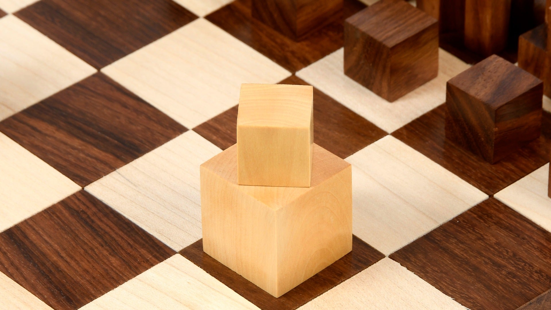 1924 Bauhaus Geometrical Chess Pieces Sheesham & Boxwood 1.9"- King