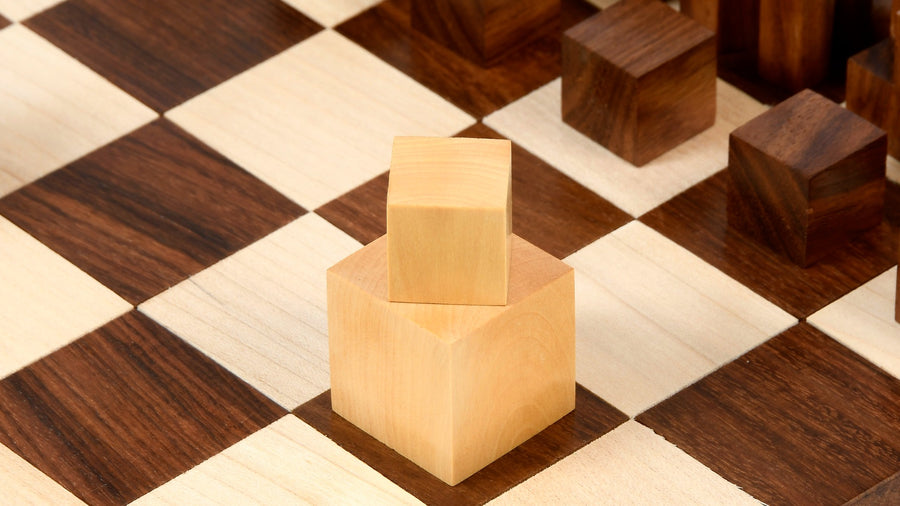 1924 Bauhaus Geometrical Chess Pieces Sheesham & Boxwood 1.9"- King