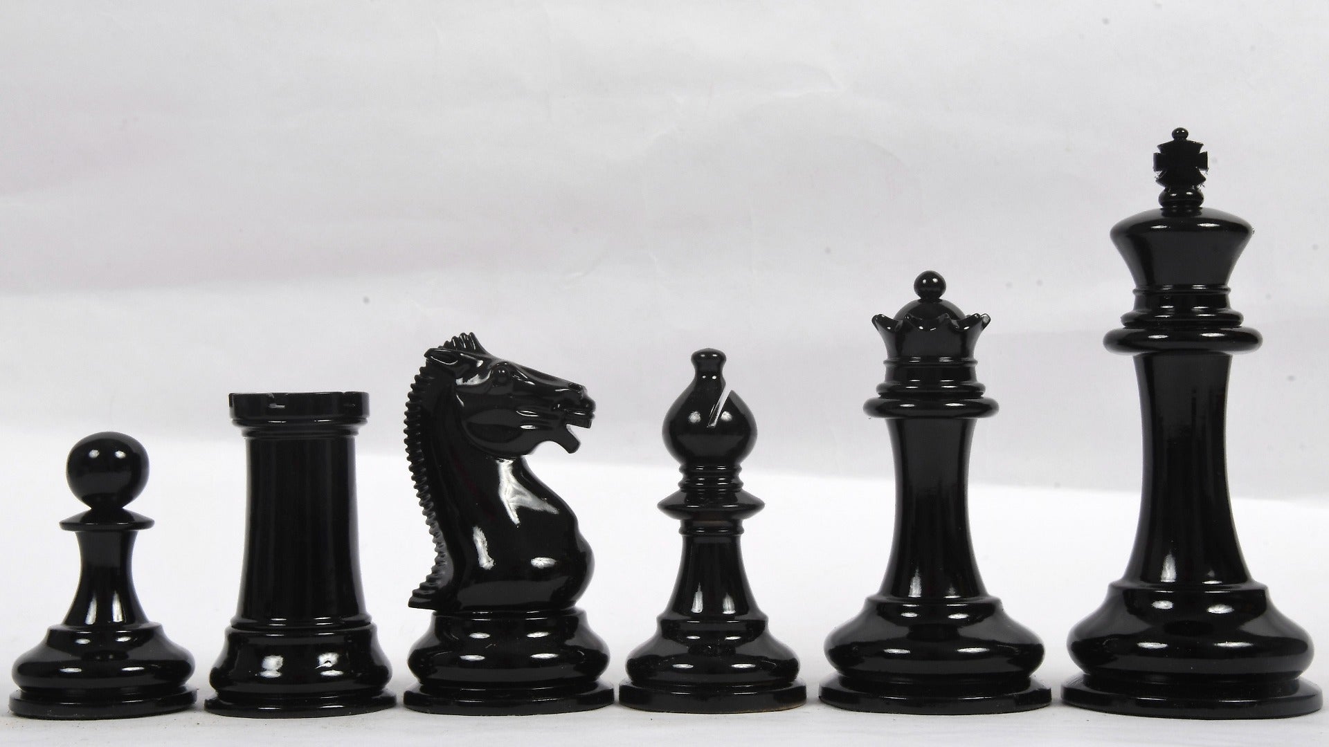 Staunton Chess Pieces in Black & White Painted Wood (4.5" King)