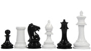 Staunton Chess Pieces in Black & White Painted Wood (4.5" King)