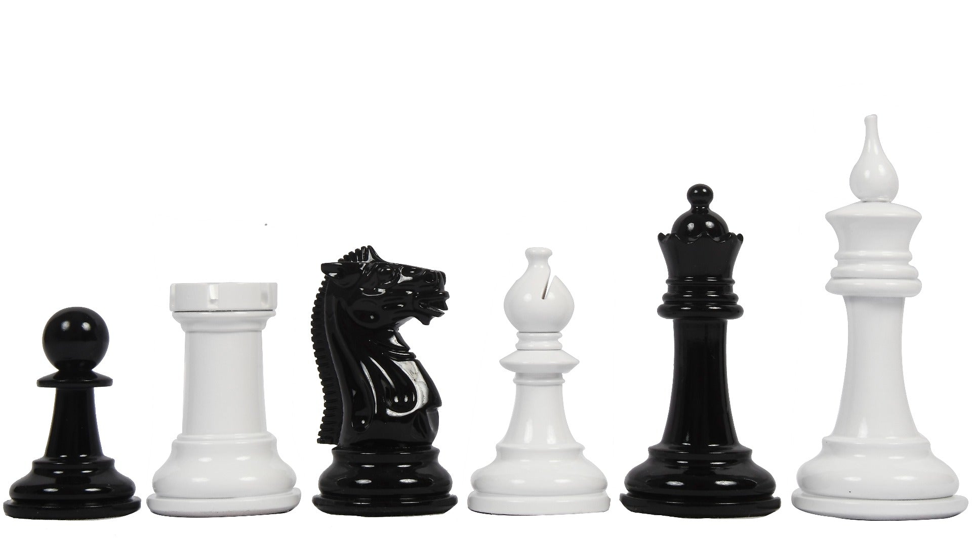 Reproduced Chess Set Black & White Painted Wood 4" - Slightly Imperfect | CHESSBAZAAR