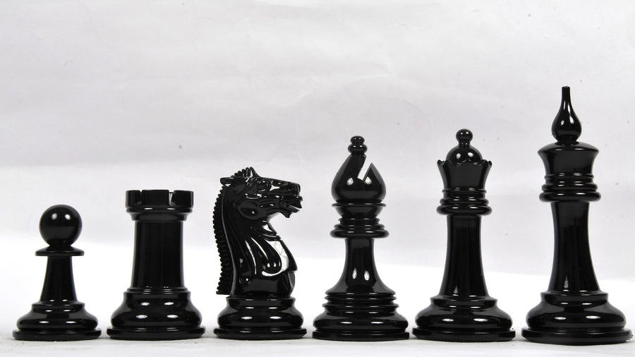 Reproduced Chess Set Black & White Painted Wood 4" - Slightly Imperfect | CHESSBAZAAR