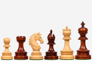 Indian Chetak II Triple Weighted Chess Pieces Bud Rosewood 4.3" King | CHESSBAZAAR