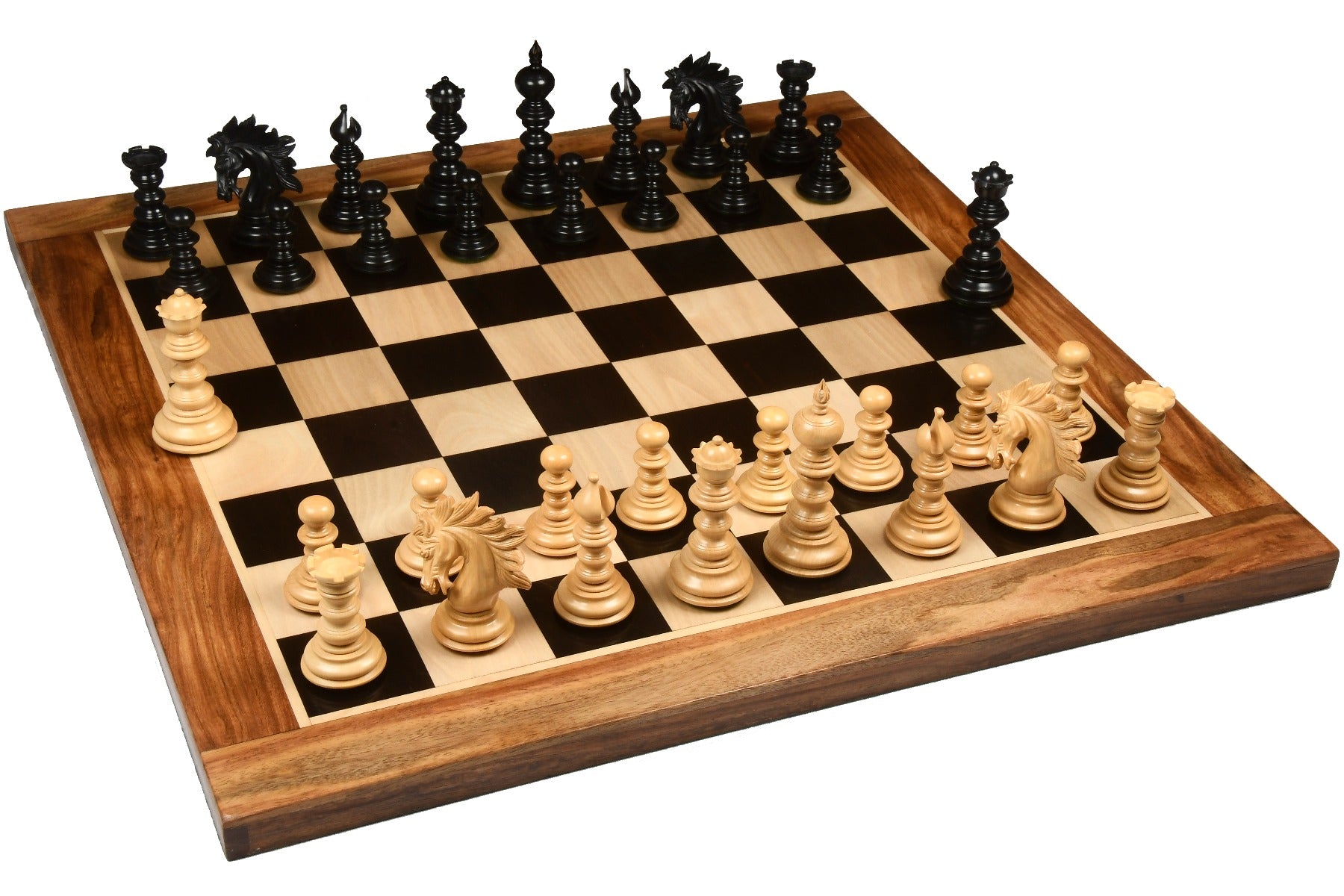 St. Petersburg Luxury Chess Set with Board in Ebony/Boxwood - 4.2" King & Box
