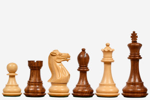 Desert Gold Staunton Series Wooden Chess Pieces in Sheesham & Box Wood - 4.0" King By Chessbazaar
