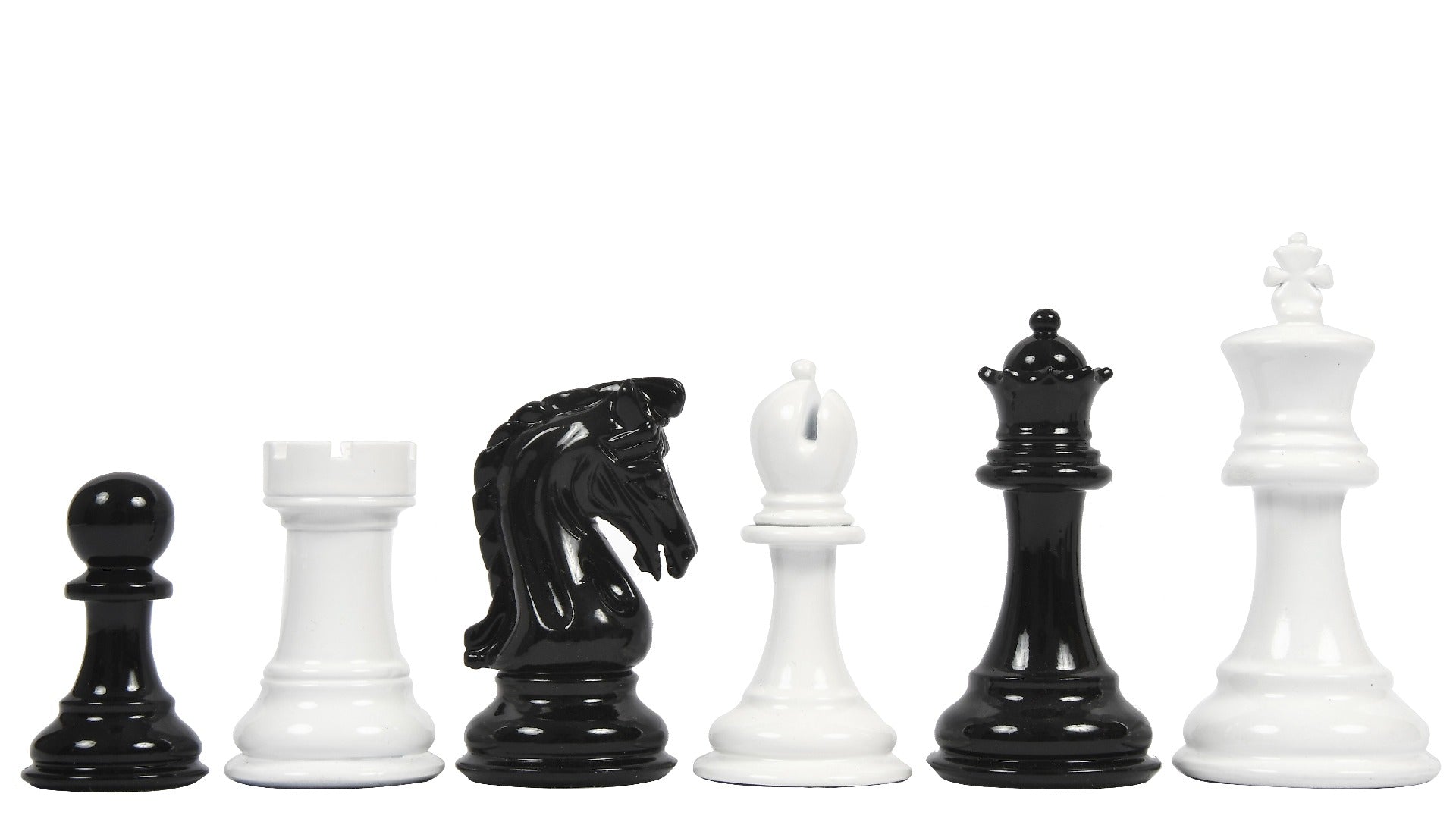 Chess Pieces Black & White Painted Wood 3.75" - Slightly Imperfect | CHESSBAZAAR