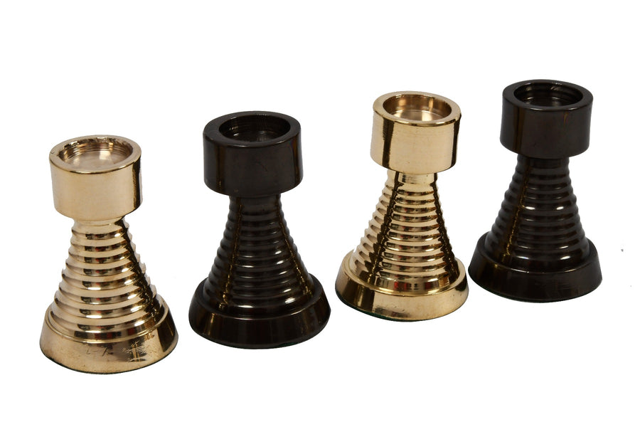 Heavy Weighted Brass Metal Chess Pieces Shiny Gold & Black 3.1" King