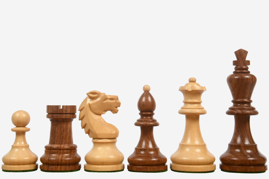 1950s Bohemia Staunton German Chess Pieces in Sheesham & Boxwood 3.89"- King