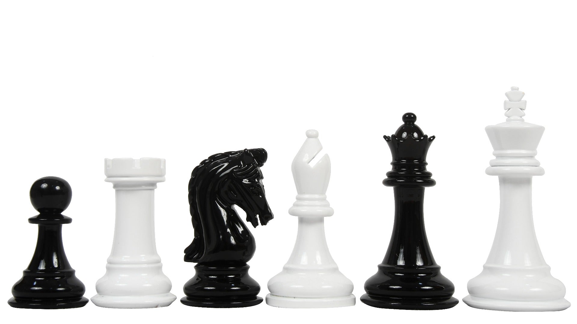 Imperial Collector Chess Pieces Black & White Painted 3.75" - Slightly Imperfect | CHESSBAZAAR