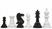 Staunton Chess Pieces Black & White Painted Wood 4.4" - Slightly Imperfect