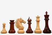 CB Mustang Weighted Chess Pieces in Bud Rosewood & Boxwood 4.4" king with Extra Queens