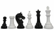 Staunton Chess Pieces Black & White Painted Wood 4.3" - Slightly Imperfect | CHESSBAZAAR