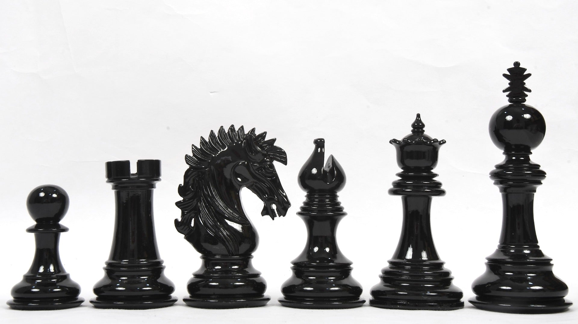 Chess Pieces in Black & White Painted Wood (4.5" King) - Slightly Imperfect Series