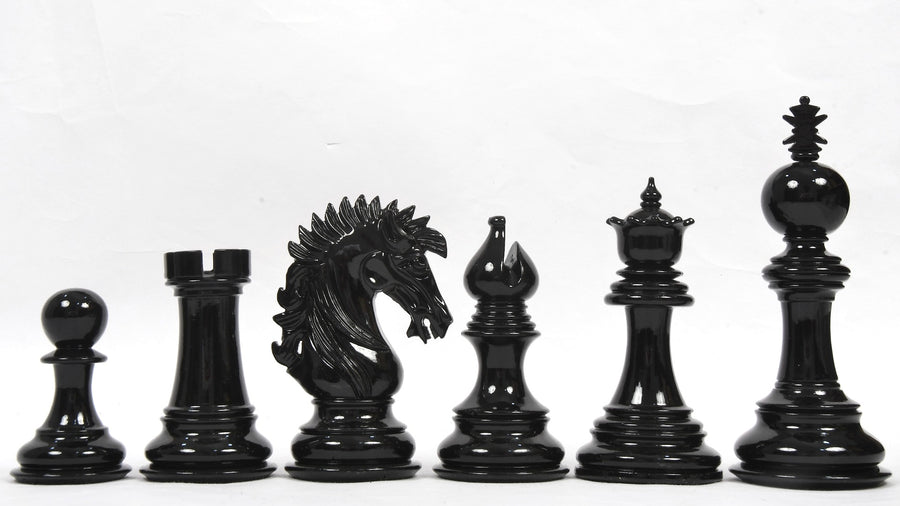 Chess Pieces in Black & White Painted Wood (4.5" King) - Slightly Imperfect Series