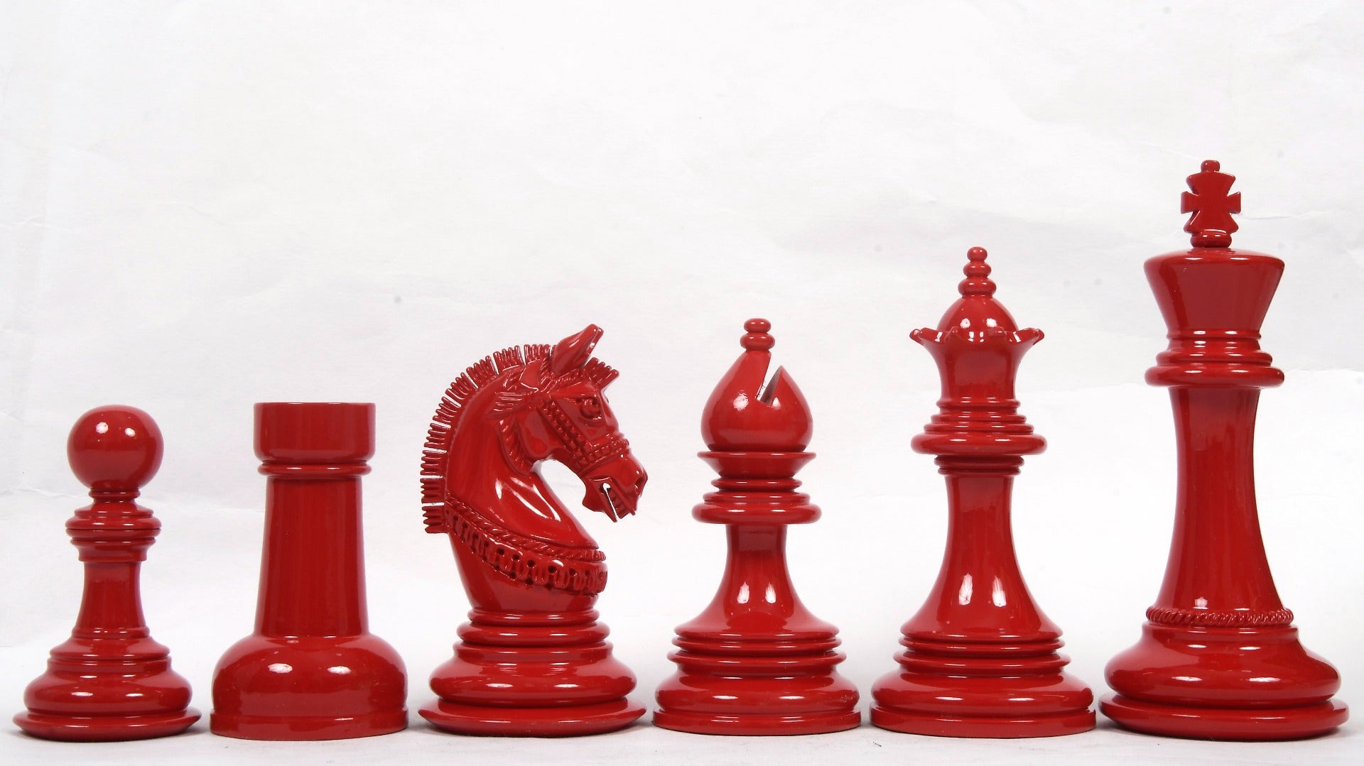 Indian Staunton Chess Pieces Painted Wood 4.2" King - Slightly Imperfect | CHESSBAZAAR