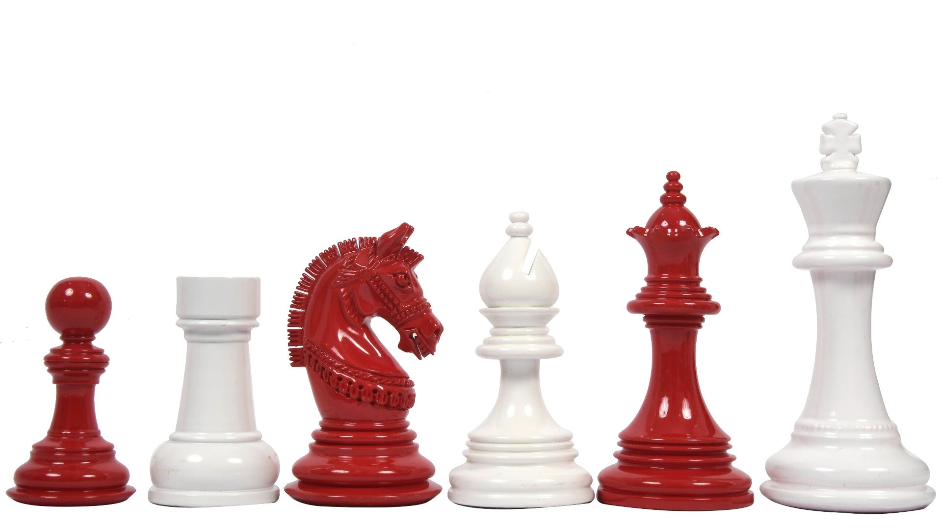 Indian Staunton Chess Pieces Painted Wood 4.2" King - Slightly Imperfect | CHESSBAZAAR